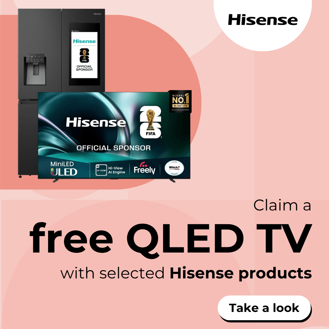 Claim a free QLED TV with selected Hisense products